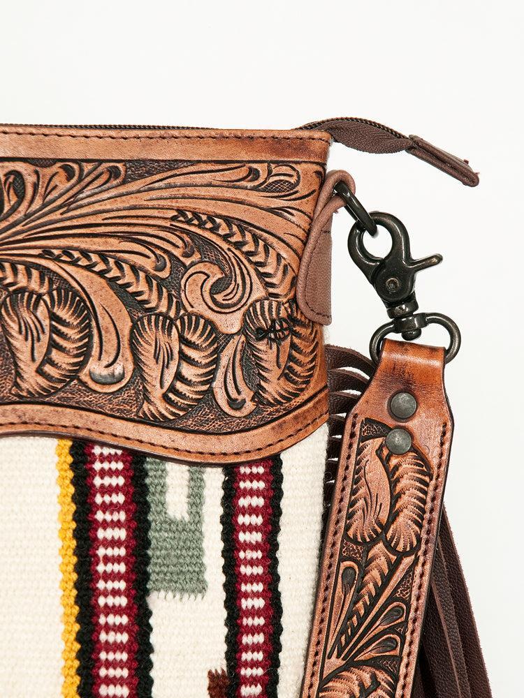 American Darling ADBGZ666 Signature Crossbody Hand Tooled Saddle Blanket Genuine Leather Women Bag Western Handbag Purse