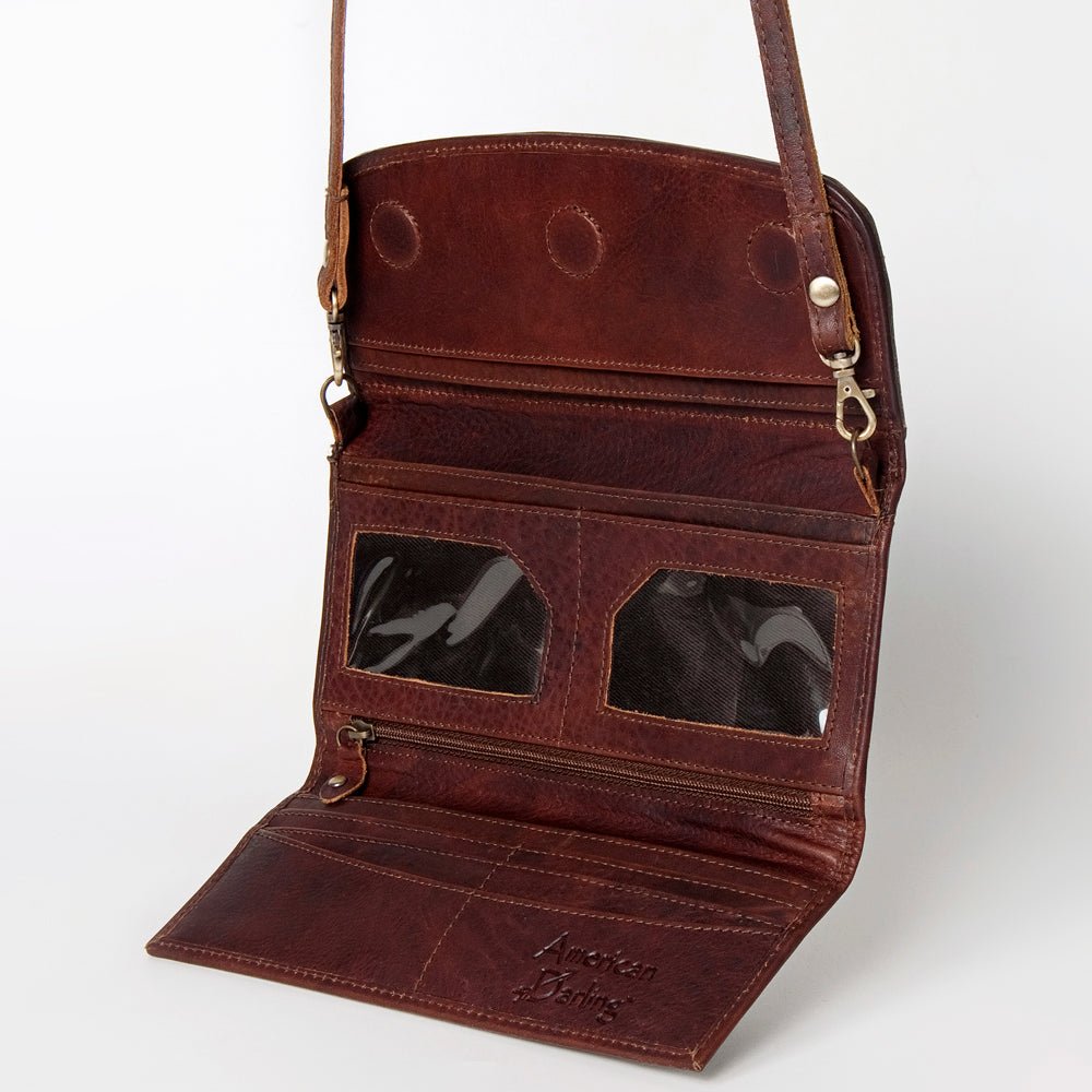 American Darling Wallet Hair on Full Grain Genuine Leather Western Women Bag | Handbag Purse Travel Clutch