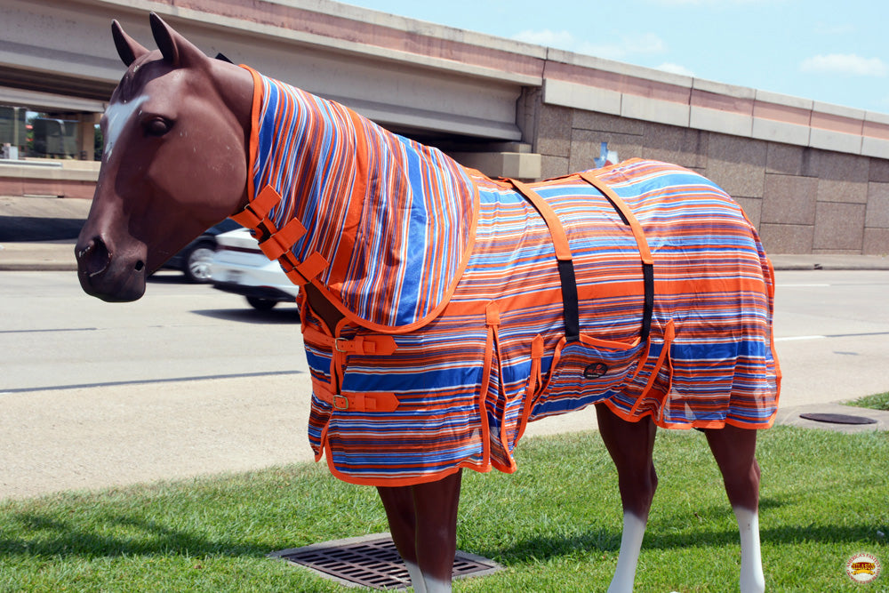 HILASON Horse Fly Sheet With Neck Cover UV Protection Mesh Bug Mosquito Summer Spring Serape