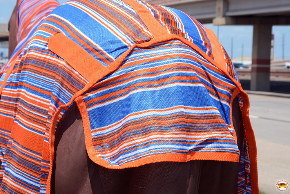 HILASON Horse Fly Sheet With Neck Cover UV Protection Mesh Bug Mosquito Summer Spring Serape