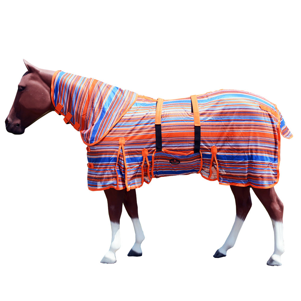 HILASON Horse Fly Sheet With Neck Cover UV Protection Mesh Bug Mosquito Summer Spring Serape