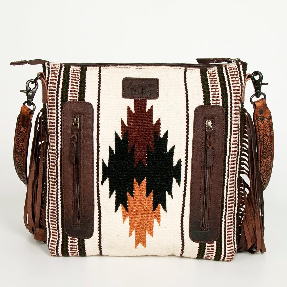 American Darling ADBGZ667 Signature Crossbody Hand Tooled Saddle Blanket Genuine Leather Women Bag Western Handbag Purse