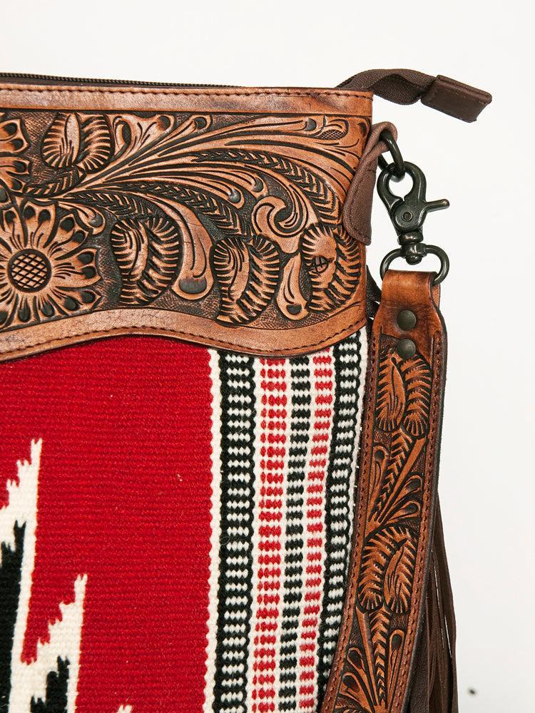 American Darling ADBGZ668 Signature Crossbody Hand Tooled Saddle Blanket Genuine Leather Women Bag Western Handbag Purse