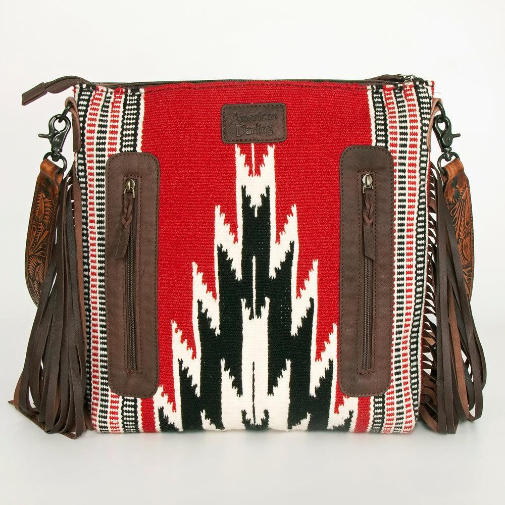 American Darling ADBGZ668 Signature Crossbody Hand Tooled Saddle Blanket Genuine Leather Women Bag Western Handbag Purse