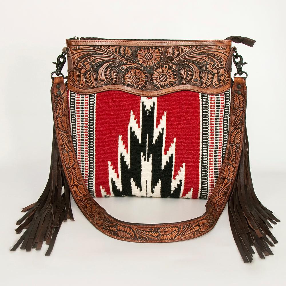 American Darling ADBGZ668 Signature Crossbody Hand Tooled Saddle Blanket Genuine Leather Women Bag Western Handbag Purse