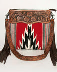American Darling ADBGZ668 Signature Crossbody Hand Tooled Saddle Blanket Genuine Leather Women Bag Western Handbag Purse