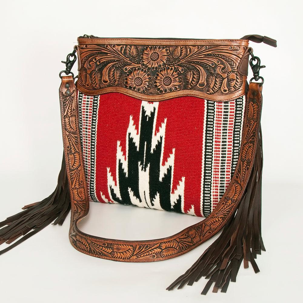 American Darling ADBGZ668 Signature Crossbody Hand Tooled Saddle Blanket Genuine Leather Women Bag Western Handbag Purse