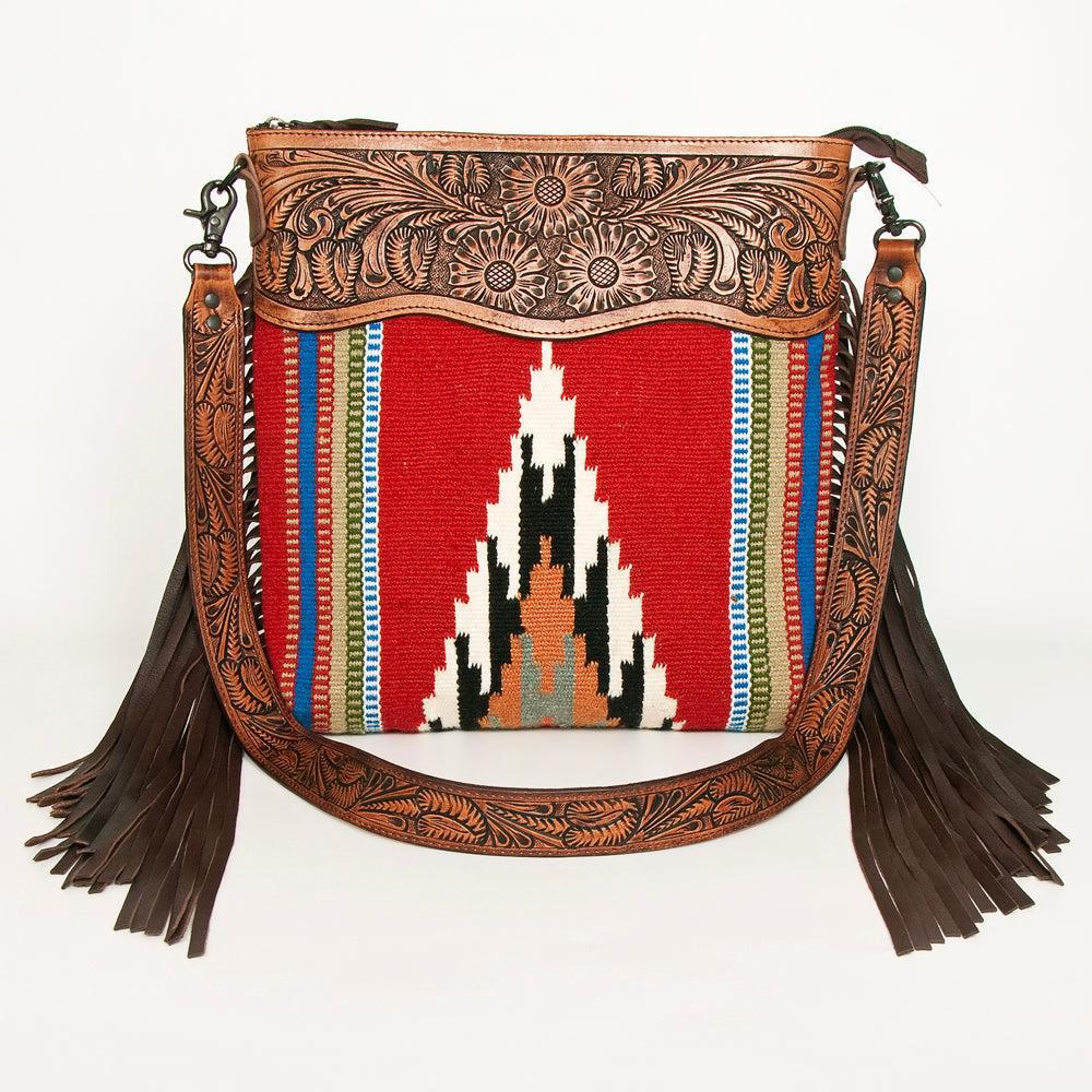 American Darling ADBGZ669 Signature Crossbody Hand Tooled Saddle Blanket Genuine Leather Women Bag Western Handbag Purse