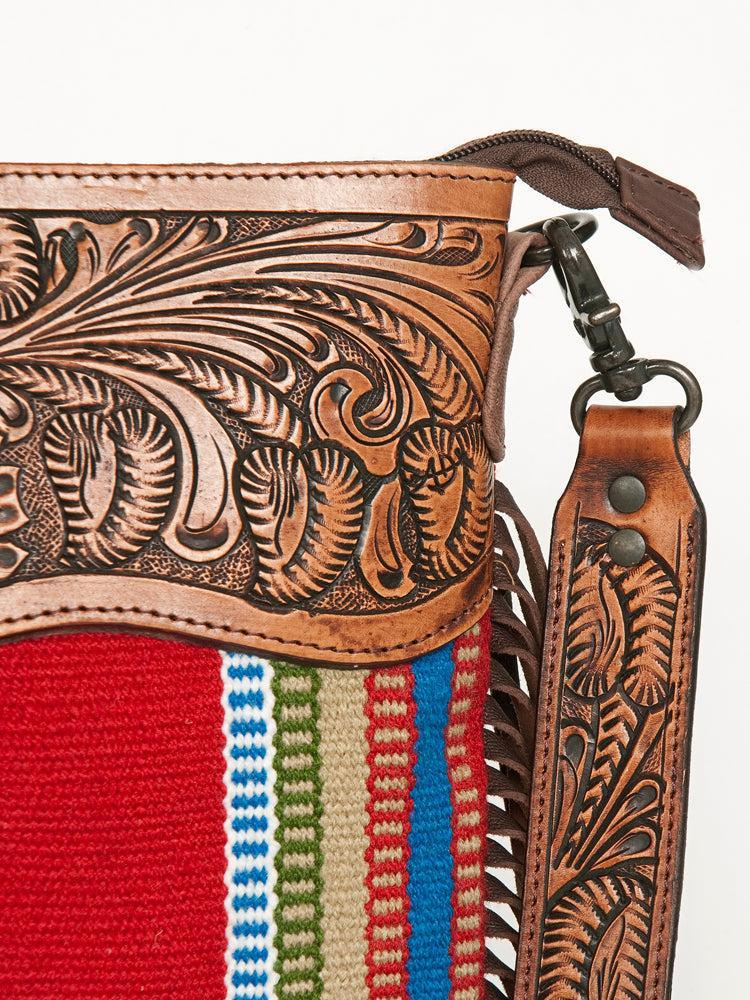 American Darling ADBGZ669 Signature Crossbody Hand Tooled Saddle Blanket Genuine Leather Women Bag Western Handbag Purse