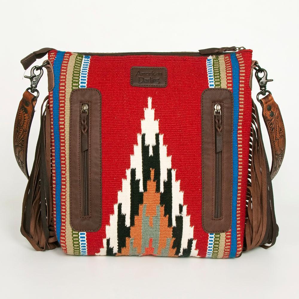 American Darling ADBGZ669 Signature Crossbody Hand Tooled Saddle Blanket Genuine Leather Women Bag Western Handbag Purse