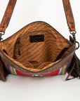 American Darling ADBGZ669 Signature Crossbody Hand Tooled Saddle Blanket Genuine Leather Women Bag Western Handbag Purse