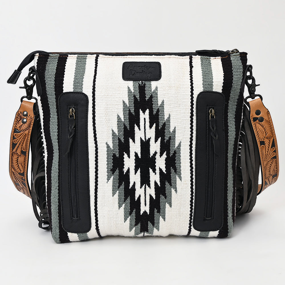 American Darling ADBGZ673 Signature Crossbody Hand Tooled Saddle Blanket Genuine Leather Women Bag Western Handbag Purse
