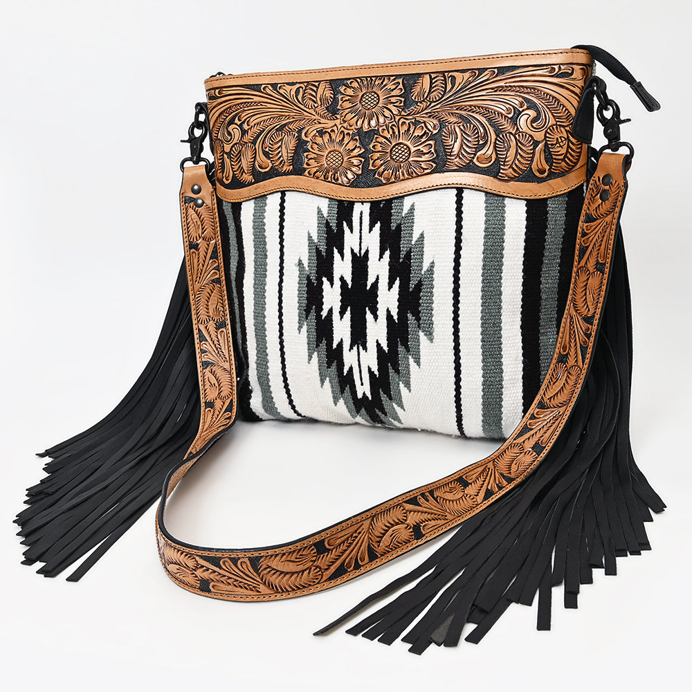 American Darling ADBGZ673 Signature Crossbody Hand Tooled Saddle Blanket Genuine Leather Women Bag Western Handbag Purse
