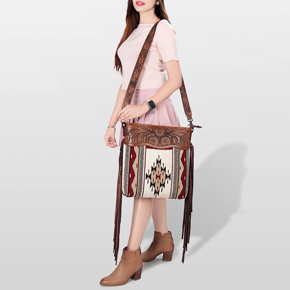 American Darling ADBGZ674 Signature Crossbody Hand Tooled Saddle