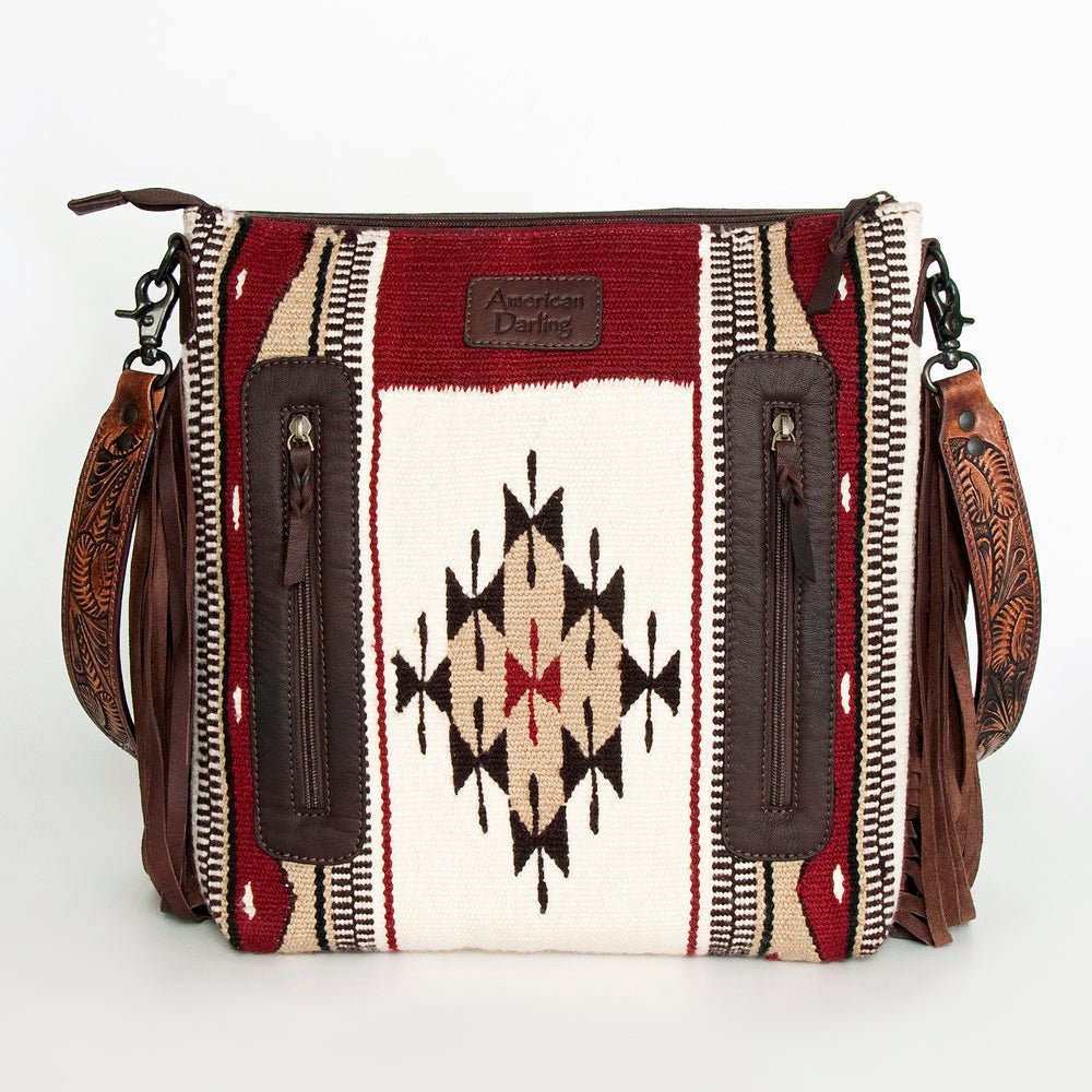 American Darling ADBGZ674 Signature Crossbody Hand Tooled Saddle