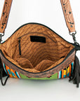 American Darling ADBGZ676 Signature Crossbody Hand Tooled Saddle Blanket Genuine Leather Women Bag Western Handbag Purse