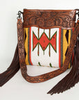 American Darling ADBGZ677 Signature Crossbody Hand Tooled Saddle Blanket Genuine Leather Women Bag Western Handbag Purse