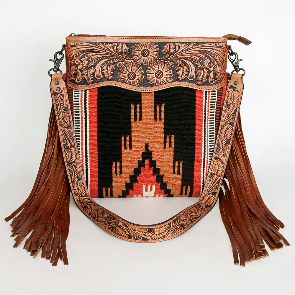 American Darling ADBGZ678 Signature Crossbody Hand Tooled Saddle Blanket Genuine Leather Women Bag Western Handbag Purse