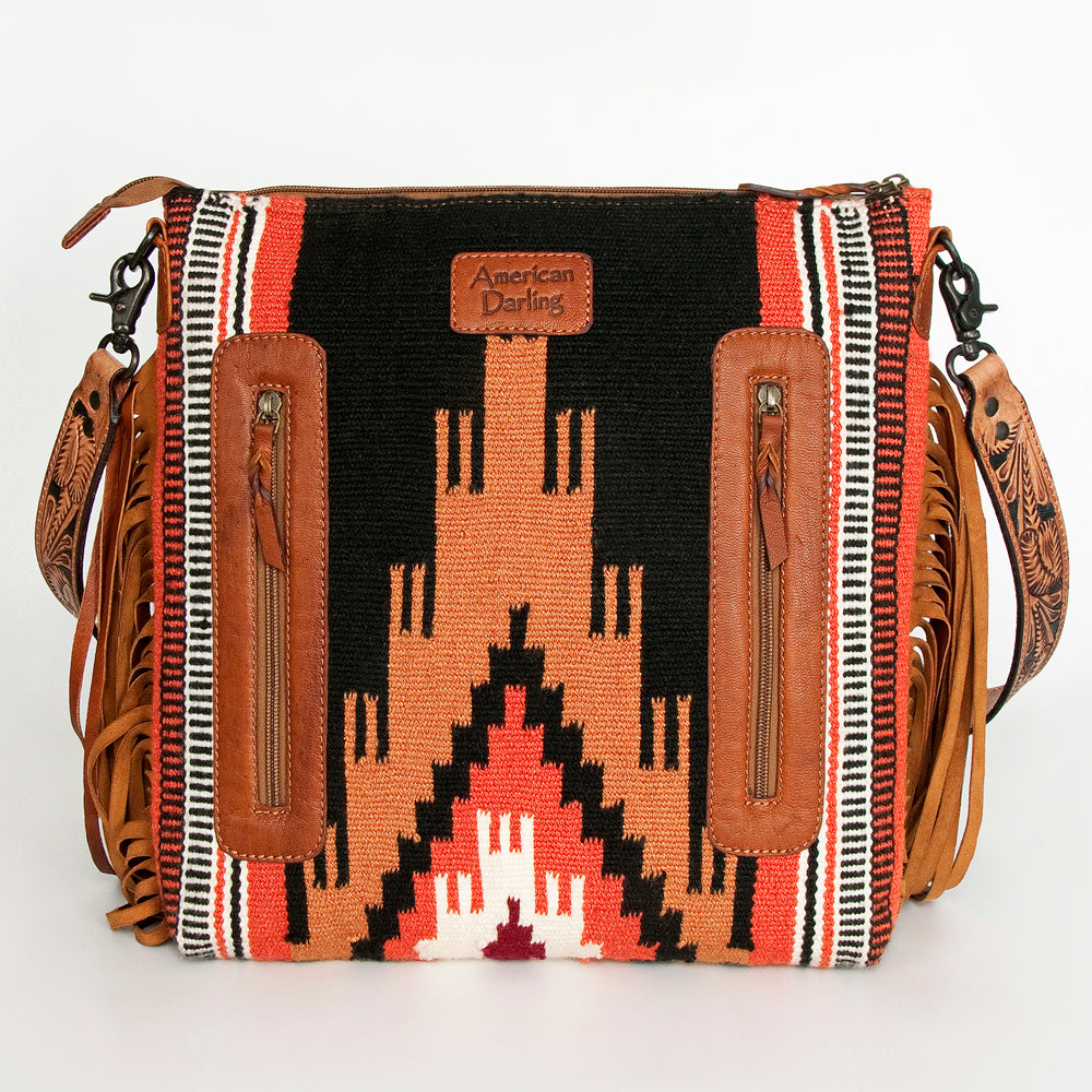 American Darling ADBGZ678 Signature Crossbody Hand Tooled Saddle Blanket Genuine Leather Women Bag Western Handbag Purse
