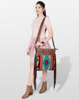 ADBGZ682 American Darling Hand Tooled Saddle Blanket Genuine Leather Women Bag Western Handbag Purse