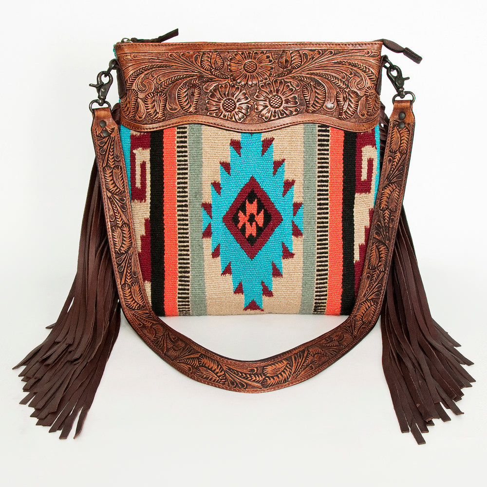 ADBGZ682 American Darling Hand Tooled Saddle Blanket Genuine Leather Women Bag Western Handbag Purse