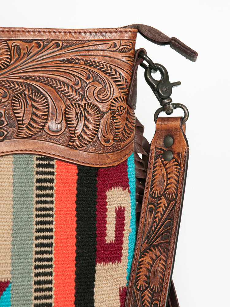 ADBGZ682 American Darling Hand Tooled Saddle Blanket Genuine Leather Women Bag Western Handbag Purse
