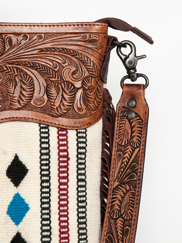 American Darling ADBGZ685 Signature Crossbody Hand Tooled Saddle Blanket Genuine Leather Women Bag Western Handbag Purse