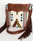 American Darling ADBGZ685 Signature Crossbody Hand Tooled Saddle Blanket Genuine Leather Women Bag Western Handbag Purse