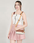 American Darling ADBGZ283A Wristlet Hand Tooled Hair-On Genuine Leather Women Bag Western Handbag Purse