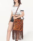 American Darling ADBGS192BP Messenger Hair-On Genuine Leather Women Bag Western Handbag Purse