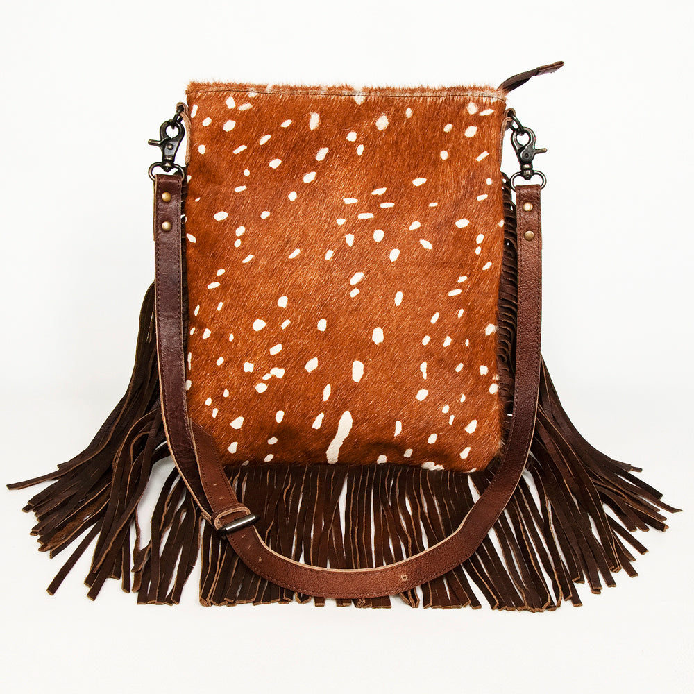 American Darling Messenger Hand Tooled Hair On Genuine Leather Western Women Bag Handbag Purse | Cute