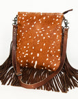 American Darling Messenger Hand Tooled Hair On Genuine Leather Western Women Bag Handbag Purse | Cute