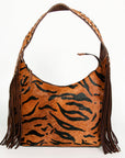 Hobo Hair On Saddle Blanket Genuine Leather Western Bag For Women