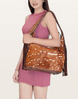 Hobo Hair On Saddle Blanket Genuine Leather Western Bag For Women