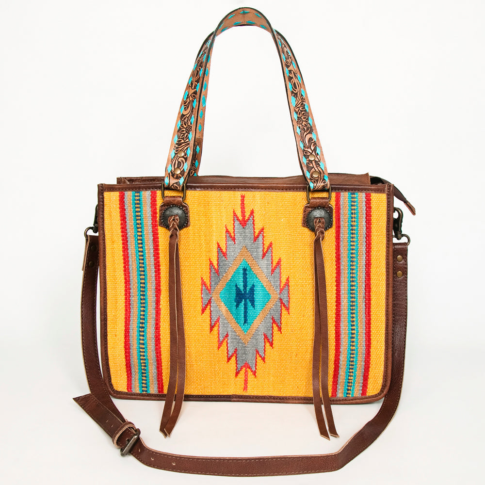 American Darling ADBG1033A Tote Saddle Blanket Genuine Leather women bag western handbag purse