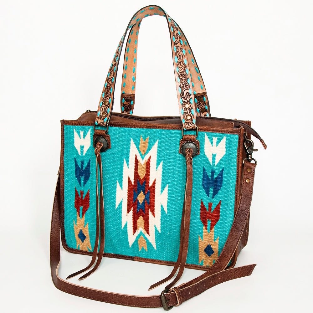 American Darling ADBG1033A Tote Saddle Blanket Genuine Leather women bag western handbag purse