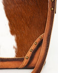 Hair-On Cowhide Tote Bag With Full-Grain Leather And Crossbody Strap Texas Handmade