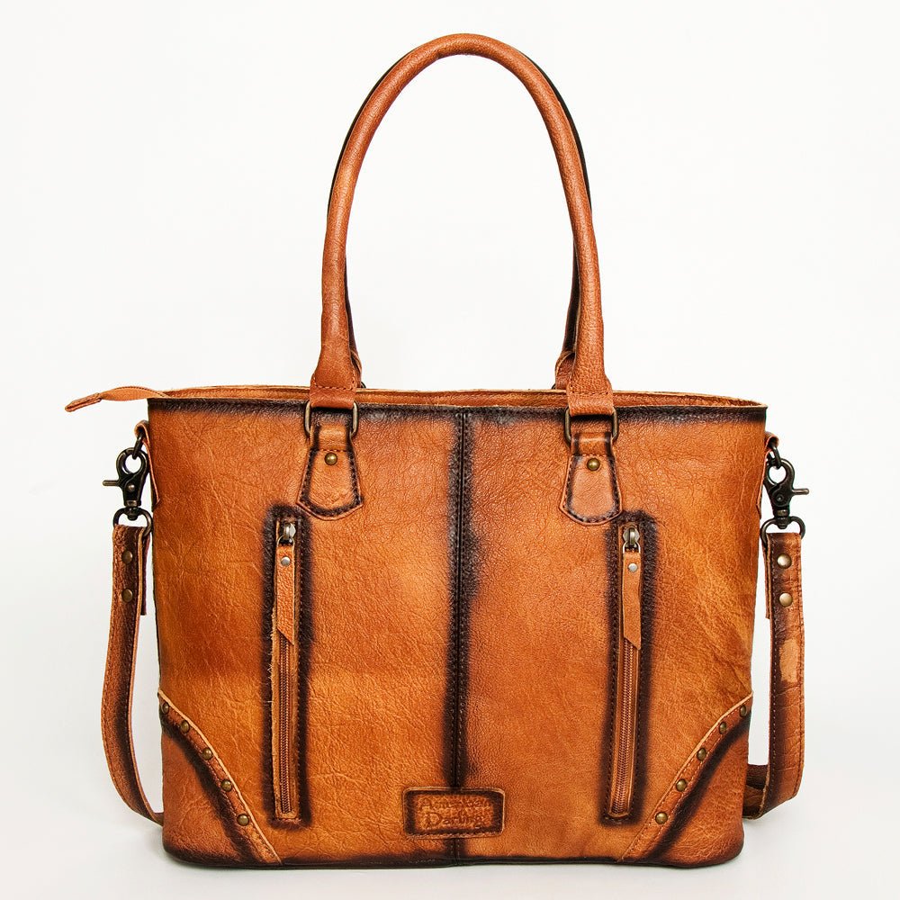 Hair-On Cowhide Tote Bag With Full-Grain Leather And Crossbody Strap Texas Handmade