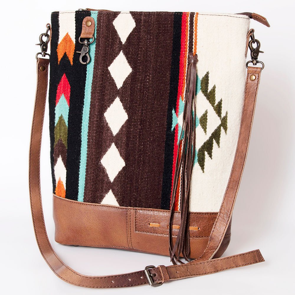 American Darling W. Wool Saddle Blanket &amp; Genuine Leather W. Crossbody