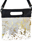 Premium Hair On Leather Western Crossbody Bag For Women Featuring Spacious Interior