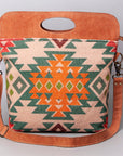 OHLAY KB464 Clutch Upcycled Wool Upcycled Canvas Genuine Leather women bag western handbag purse