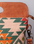 OHLAY KB464 Clutch Upcycled Wool Upcycled Canvas Genuine Leather women bag western handbag purse