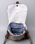 OHLAY KB468 Cross Body Upcycled Wool Upcycled Canvas Hair-On Genuine Leather women bag western handbag purse