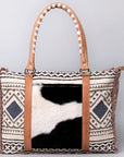 OHLAY WEEKENDER Upcycled Wool Upcycled Canvas Hair-on Genuine Leather women bag western handbag purse