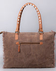 OHLAY WEEKENDER Upcycled Wool Upcycled Canvas Hair-on Genuine Leather women bag western handbag purse
