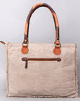 OHLAY KB472 TOTE Upcycled Wool Upcycled Canvas Embossed Hair-on Genuine Leather women bag western handbag purse