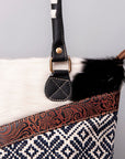 OHLAY KB475 TOTE Upcycled Wool Upcycled Canvas Embossed Hair-on Genuine Leather women bag western handbag purse