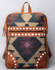 OHLAY KB478 Backpack Upcycled Wool Upcycled Canvas Genuine Leather women bag western handbag purse