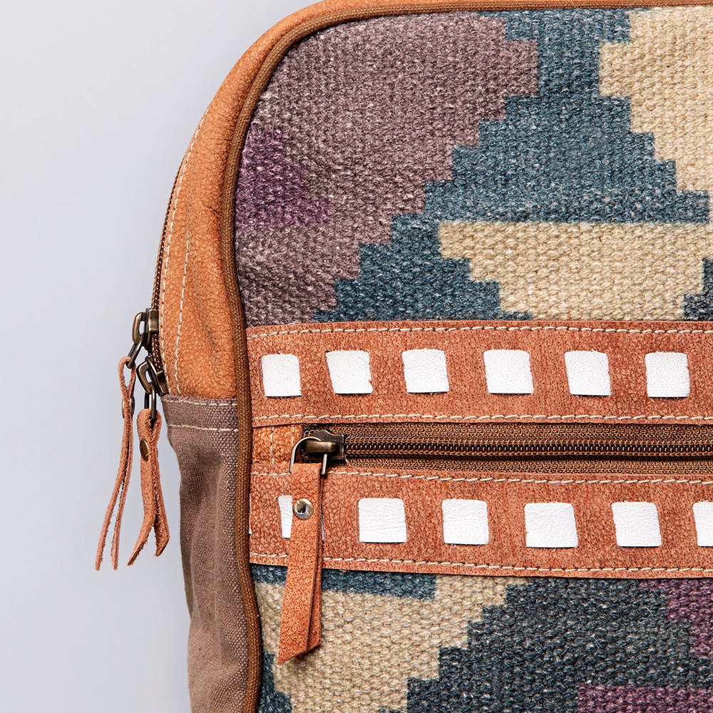 OHLAY KB478 Backpack Upcycled Wool Upcycled Canvas Genuine Leather women bag western handbag purse