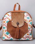 OHLAY KB479 Backpack Upcycled Canvas Hair-On Genuine Leather women bag western handbag purse